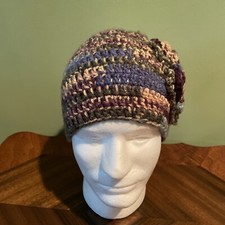 Crochet Skull Cap With Flower