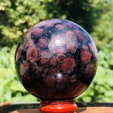478g Natural Firework red garnet quartz polished sphere crystal ball healing
