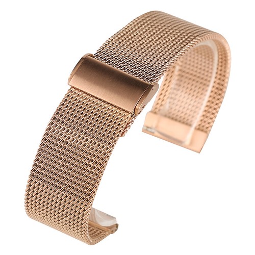 18/20/22mm Silver/Black/Rose Gold Stainless Steel Watch Band Replacement Belt - Picture 15 of 15