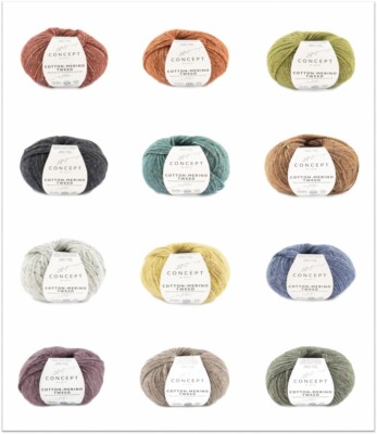 50g Katia Concept Cotton-Merino Tweed Garn zum Stricken Häkeln GP 130,00 /1kg