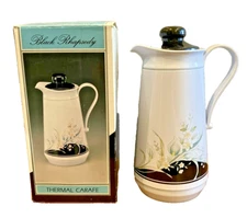 Black Rhapsody Thermal Carafe Pitcher 1.0 Liter Double Glass Lined Jay Import Co