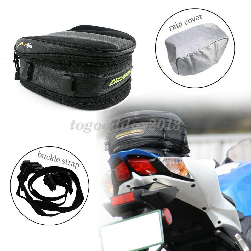 Bolsas traseiras impermeáveis para motocicleta bolsa de assento traseiro esportiva para scooter pacote de ferramentas - Imagem 2 de 4