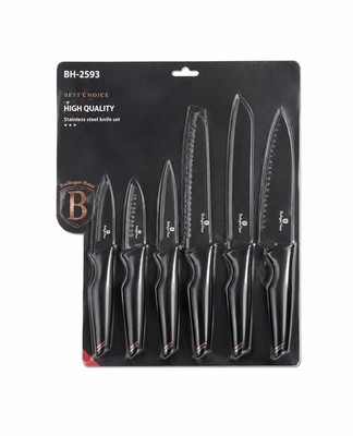 Berlinger Haus Messer Set 6-tlg Edelstahl Kochmesser Brotmesser Santoku Monaco