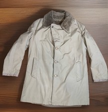 VTG Mighty Mac Coat Mens Khaki USA Made Plush Pile Lined Nautical Overcoat XL