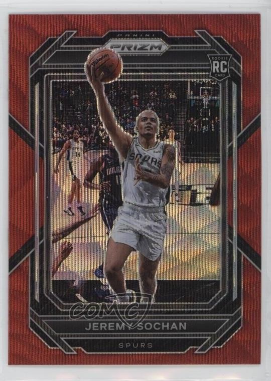 2022-23 Panini Prizm Ruby Wave Prizm Jeremy Sochan #263 dq2