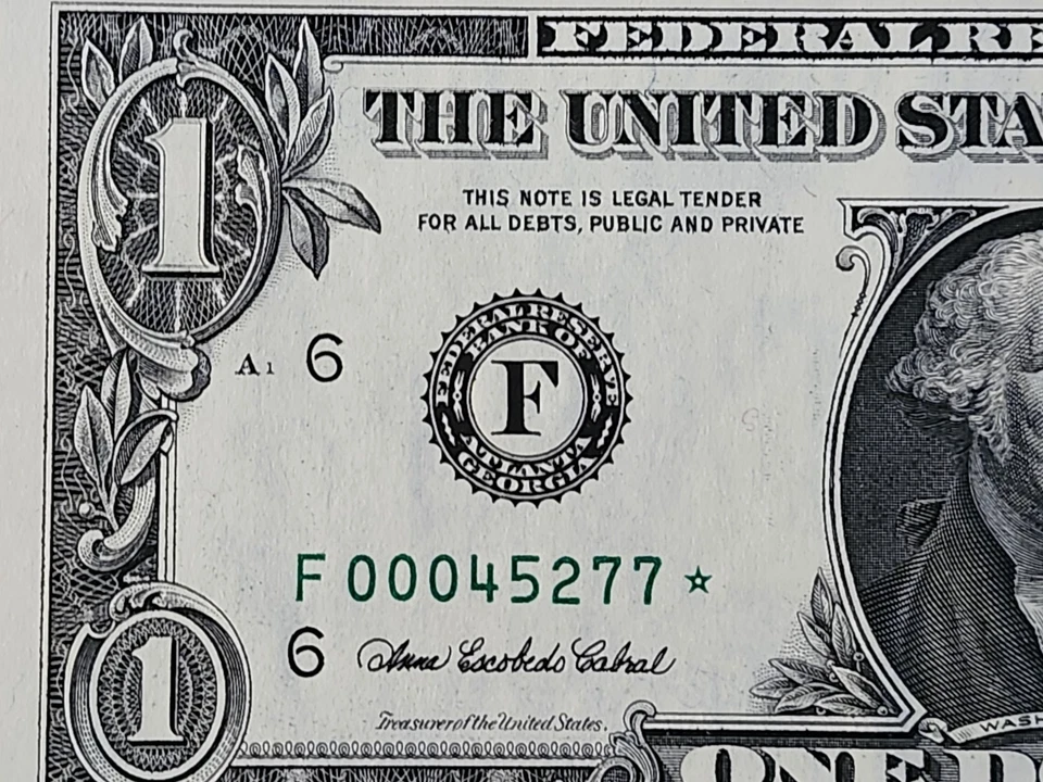 2003 A $1 "STAR NOTE" ATLANTA DISTRICT UNC/GEM F00045277* 000 START  1 OF 4 Cons - Image 3 of 4