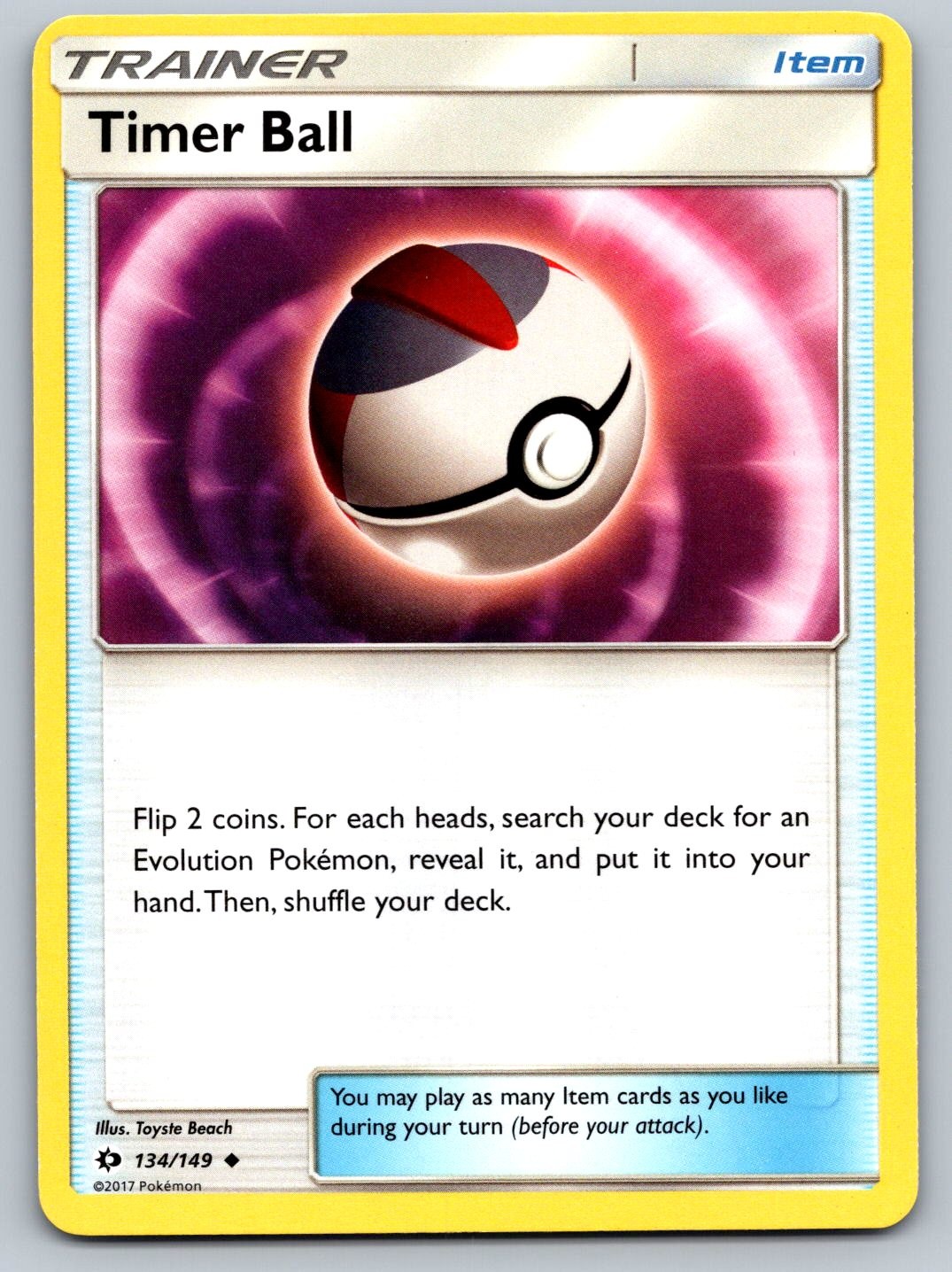 Timer Ball 134/149 SM Base Set Near Mint