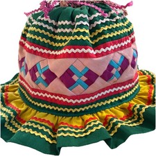 Vintage Handmade Seminole Native American Child  s Hat   Patchwork Ribbon Trim