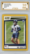2022 Score NIK BONITTO Gold RC #317 Graded PXG 10 Gem Mint -stacks w/ PSA