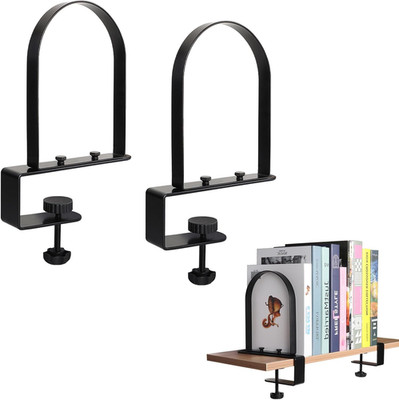 Book Ends for Heavy Books, Heavy Duty Bookend for Shelves, Super Steady Clamp-On