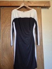 Chaps Ralph Lauren Women's Dress Black And White L 12/14