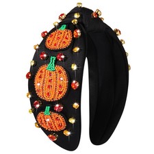 Thanksgiving Fall Headband for Women Beaded Pumpkin Turkey Maple Leaf Knotted...