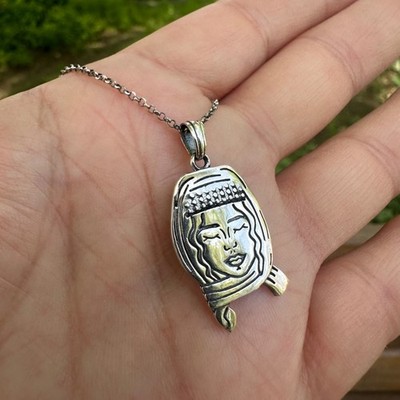 Armenierin Frau Portrait Anhänger 925 Sterling Silber Handarbeit Ethno Schmuck Geschenk