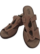 Image of Hotter Honesty Sandals Size UK 8 Women Taupe Leather Accents BNWT New