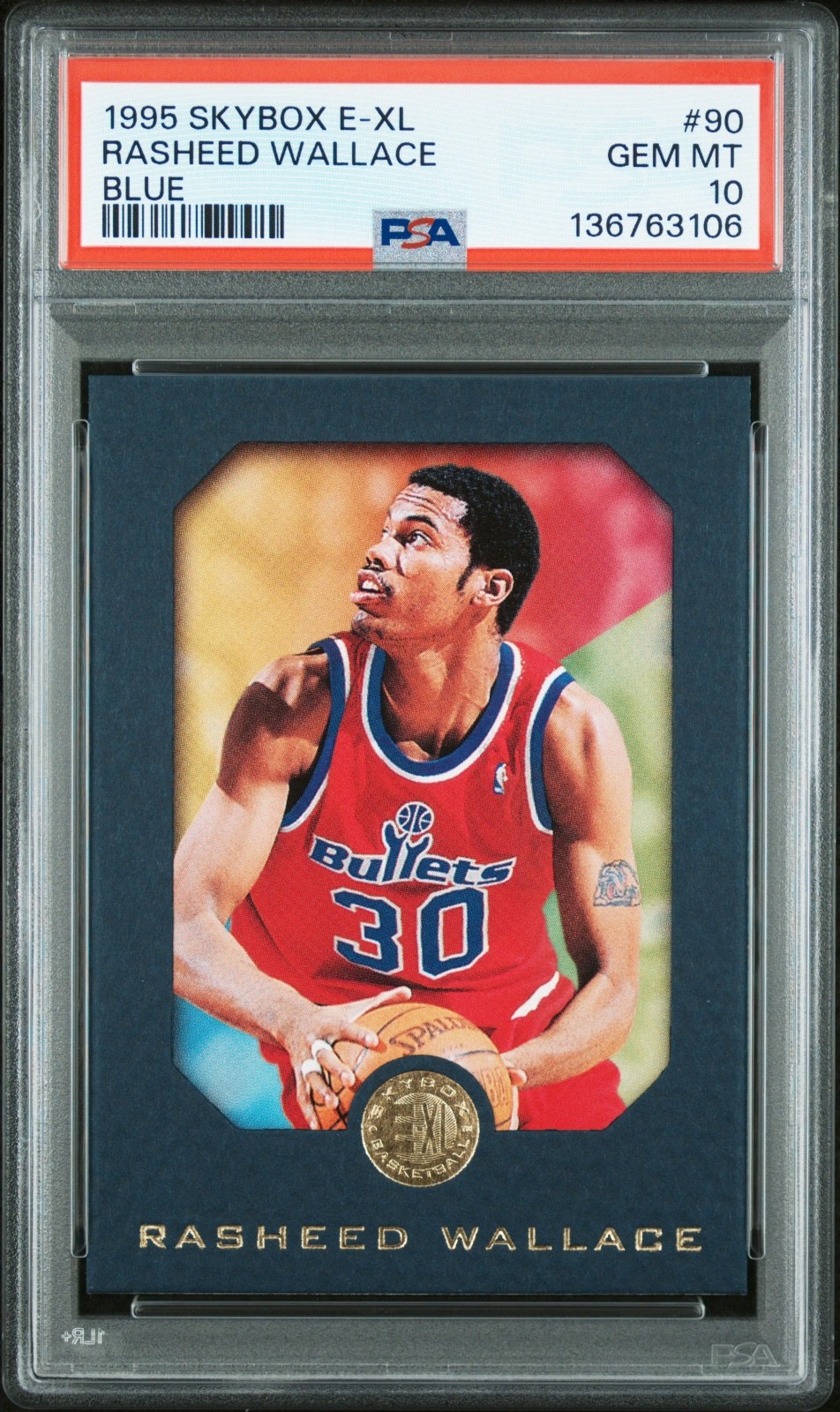 Rasheed Wallace 1995 Skybox E-XL Blue Rookie RC PSA 10 POP 7