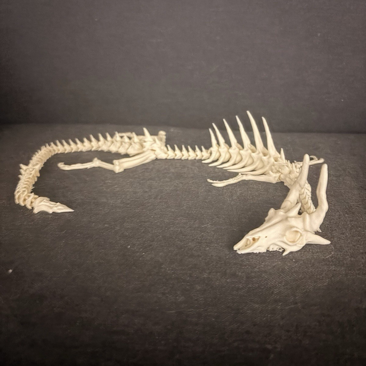 3-D printed flexible, articulated, dragon skeleton toy  🐉
