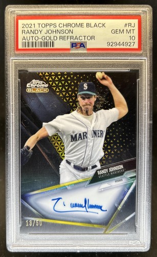 2021 Topps Chrome Black Randy Johnson Auto Gold #/50 Mariners PSA 10 GEM MINT