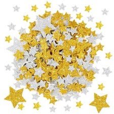 1026Pcs Glitter Star Foam Stickers,Foam Stars Shape Stickers Gold and Silver