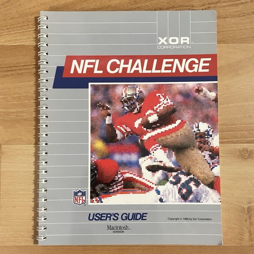 XOR NFL Challenge 1986 computer calcio gioco Mac 3,5" floppy disk con libri vintage - Foto 2 di 10