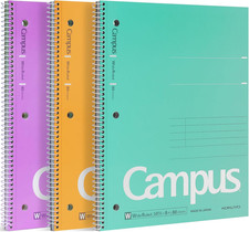 Spiral Notebook, 3 Pack Campus 10-1/2" X 8" Subject Notebooks with Wide Ruled, 8