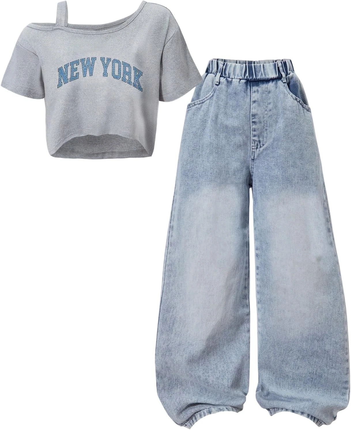 Girl's Summer Cute Outfits Y2K Preppy Letter Print Top Shirts