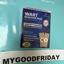 Maximum Strength Wart Remover Pads - 24 Medicated Waterproof Cushioned Pads