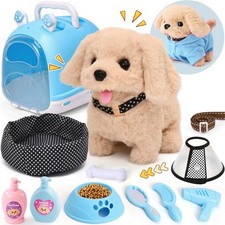 14pcs Robot Dog Toys for Girls Boys 3-6, Realistic Electronic Interactive Plu...