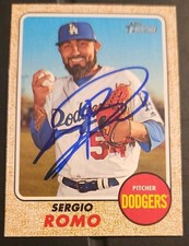 SERGIO ROMO AUTOGRAPHED SIGNED CARD 2017 TOPPS HERITAGE DODGERS GIANTS BASEBALL