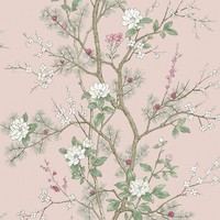 Bridget Blumen Tapete Blush Pink Zweig Laub Botanisch Belgravia 753
