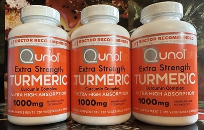 3x120 Qunol Extra Strength Turmeric Curcumin Ultra Absorb Antioxidant 1000mg