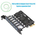 USB 3.0 PCI-e Expansion Card 7 Ports, PCI-e x1 to USB 3.0 HUB Adapter 5Gbps AO