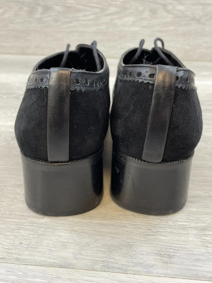 Zapatos de vestir formales Stuart Weitzman para mujer 6,5 negros brogue de cuero punta de ala Foto 4 de 4