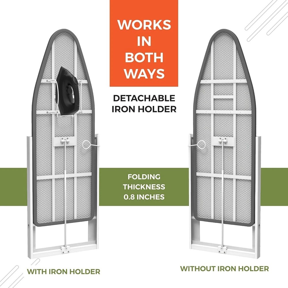 Wall Mounted Ironing Board with Iron Holder, 36.2" X 12.2" Compact Mount Fold do