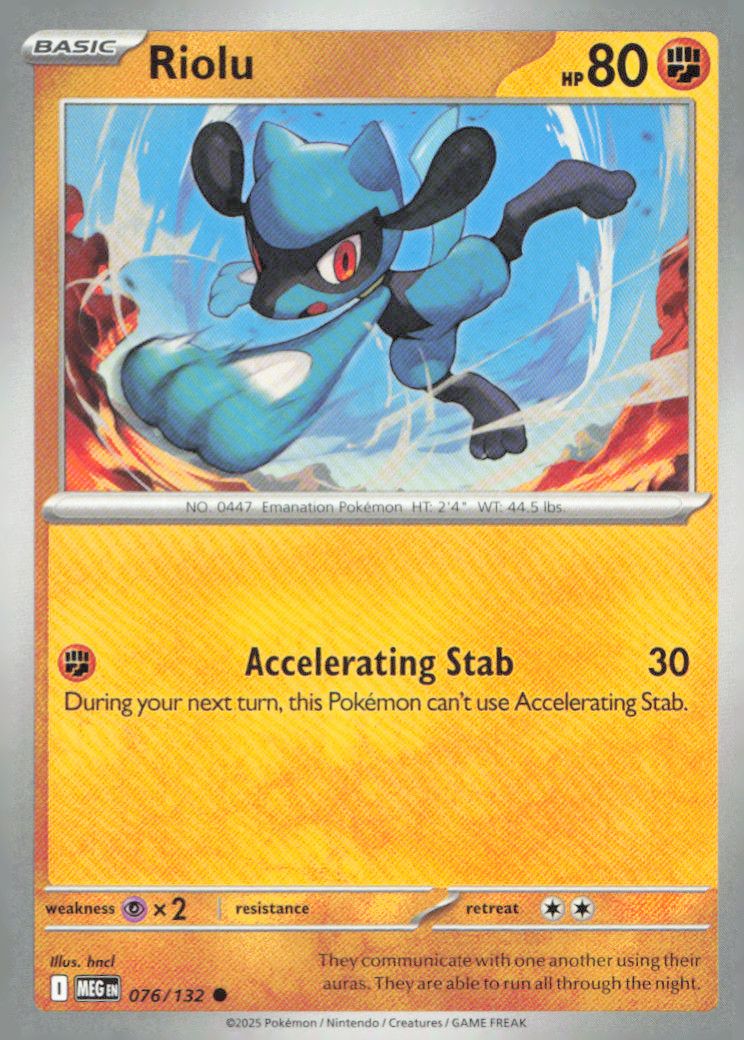 Riolu Common ME01: Mega Evolution 076/132 NM