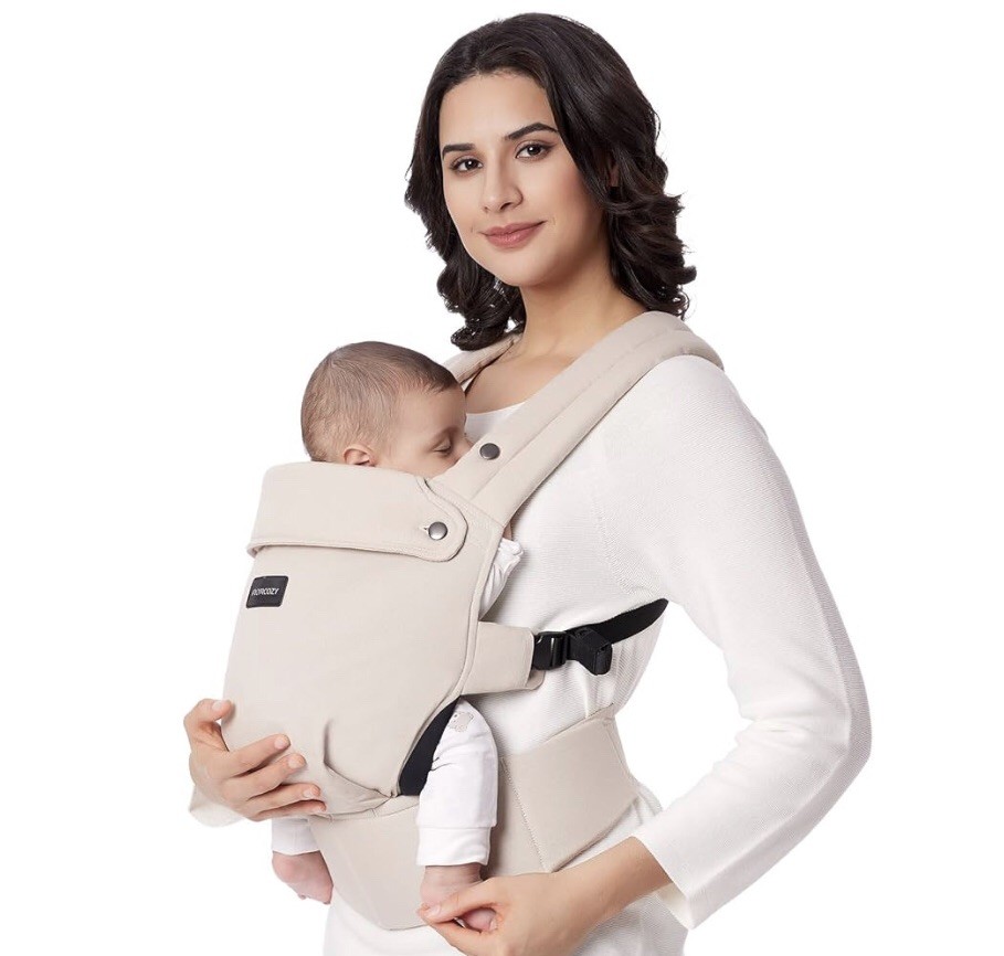 Momcozy Baby Carrier-Ergonomic,Cozy and Lightweight Carrier for 7-45lbs (Khaki)-image