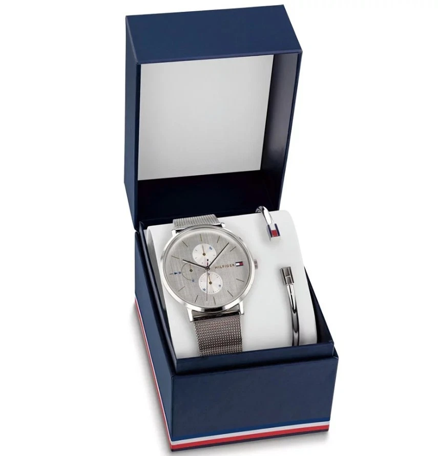 Tommy Hilfiger Ladies Jenna Stainless Steel Mesh Watch & Bangle Set - 2770140 - Image 2 of 2