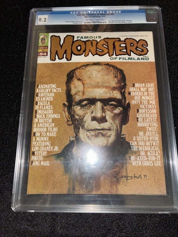 Famous Monsters of Filmland 94 CGC 9.2 OW/Wh (Frankenstein & Vampirella)