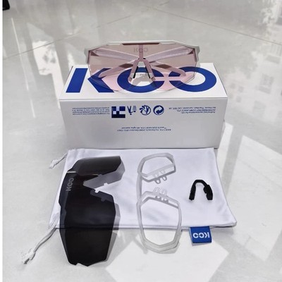 KOO Alibi/Pearl white frames with all-weather pink lenses