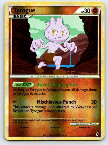 Tyrogue 36/95 Rare Call of Legends Pokemon Reverse Holo Near Mint