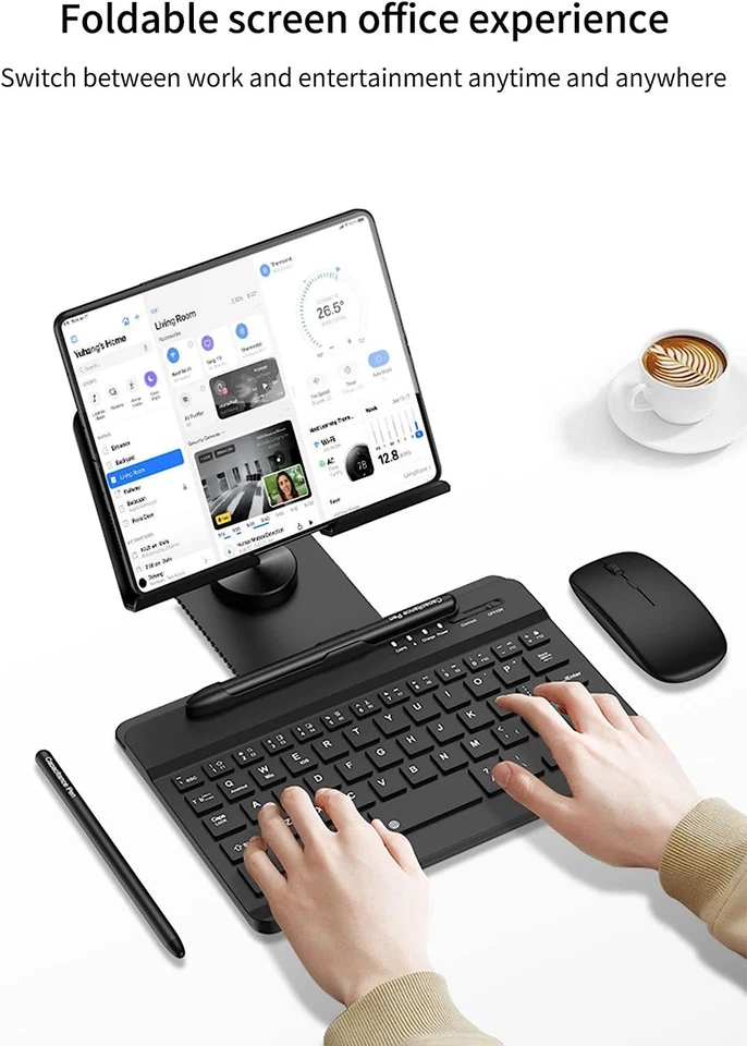 Kit de teclado con soporte magnético para tableta para SAMSUNG Z plegable 6/5/4 giratorio 360° Foto 3 de 4