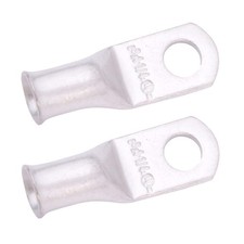 SELTERM 2pcs 4 AWG 1/4" Stud Tinned Copper Wire Lugs, Battery Lugs, Ring Term...
