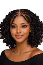 Curly Braid# Glueless# Black# Double Strap# ReadytoWear# Beautiful# Fast Deliver