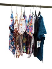 Scrub Tops V-Neck Size Large Lot Medical Vet School Work Colorful Womens
