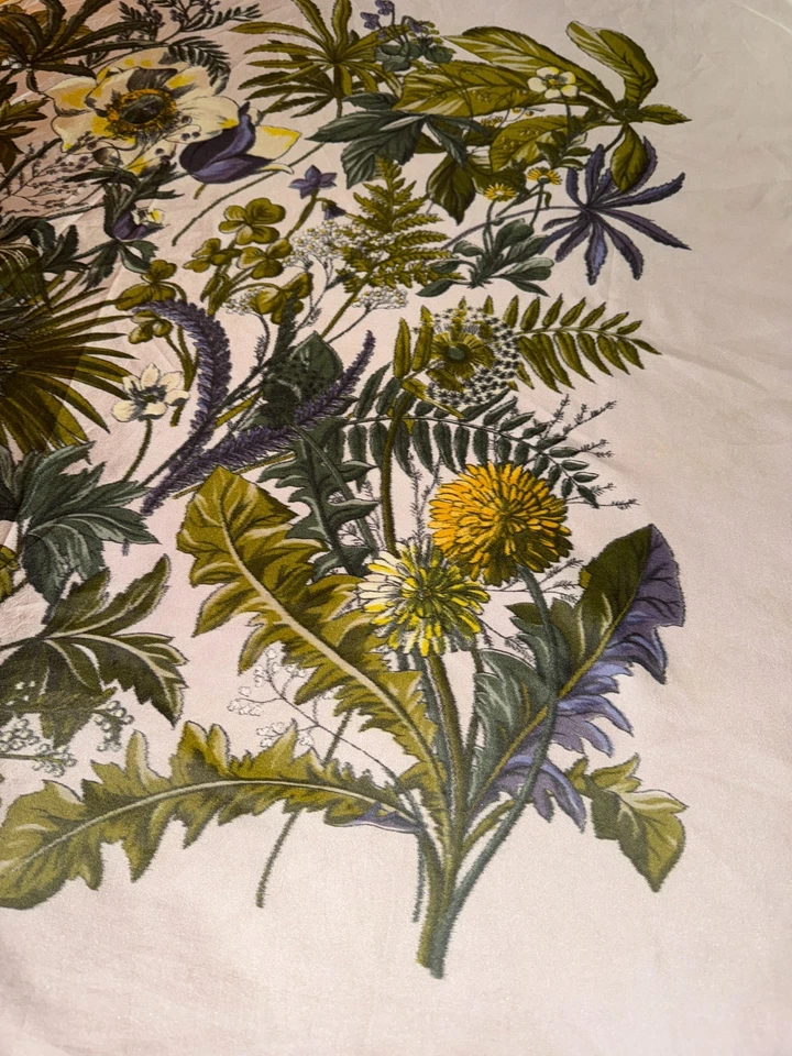 Foulard vintage décor feuillages fleurs , 88 cm x 88 cm - Photo 3/4