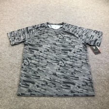Spyder Rash Guard Shirt Mens Large Gray Camo Swim UPF 30 Quick Dry S923028