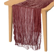 10 Feet Cheesecloth Table Runner Long Bohemia Gauze Cheese Cloth Burgundy
