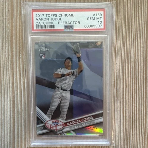 2017 Topps Chrome Aaron Judge #169 Catching Refractor🔥RC🔥PSA 10!