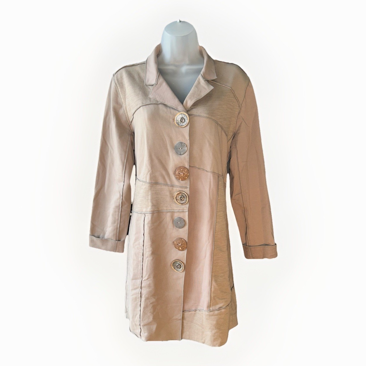 Neon Buddha Patchwork Jacket Brown Mismatched But… - image 1