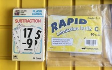 Subtraction And Multiplication Flash Cards Preowned Sold As Set-D3