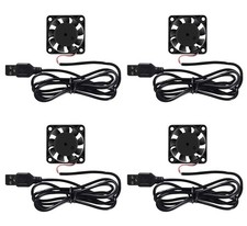 4 Pack USB Brushless Cooling Fan 40mm High Performance DC 4PCS, 5V USB 4010 